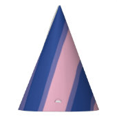 ピンクと紫の色合いストライプ パーティーハット (左)