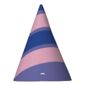 ピンクと紫の色合いストライプ パーティーハット (右)