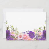 ピンクと紫の花のブライダルシャワーの招待 招待状 (裏面)