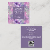 ピンクと紫の花の名刺 スクエア名刺 (正面/裏面)