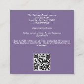 ピンクと紫の花の名刺 スクエア名刺 (裏面)