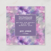 ピンクと紫の花の名刺 スクエア名刺 (正面)