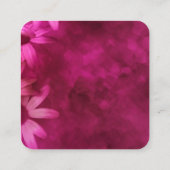 ピンクと紫の花はっきりしたのモダンカスタム芸術 スクエア名刺 (裏面)