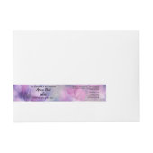 ピンクと紫の花びらのラベル ラップアラウンド宛名ラベル (正面)