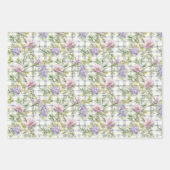 ピンクと紫の花を背景に ラッピングペーパーシート (正面2)