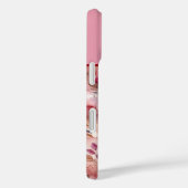 ピンクと紫の花アルコールインクモノグラムの Case-Mate iPhoneケース (裏面 / 右)