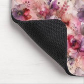 ピンクと紫の花アルコールインク マウスパッド (コーナー)