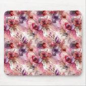 ピンクと紫の花アルコールインク マウスパッド (正面)
