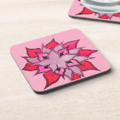 ピンクと紫の花アート コースター (左側)
