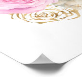 ピンクと紫の花エレガントの誕生日パーティー ポスター (角)