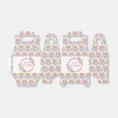 ピンクと紫の花エレガントの誕生日 フェイバーボックス (折り畳みなし)