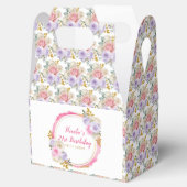 ピンクと紫の花エレガントの誕生日 フェイバーボックス (オープン)