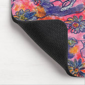 ピンクと紫の花ガーデンオリジナル水彩 マウスパッド (コーナー)