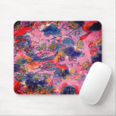 ピンクと紫の花ガーデンオリジナル水彩 マウスパッド (マウス)