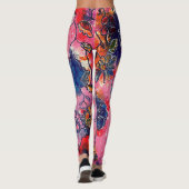 ピンクと紫の花ガーデンオリジナル水彩 レギンス (裏面)