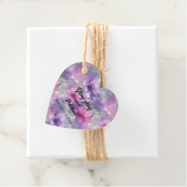 ピンクと紫の花化粧品製品ラベル フェイバータグ