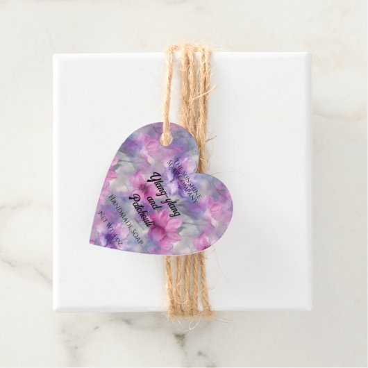 ピンクと紫の花化粧品製品ラベル フェイバータグ (インサイチュ)