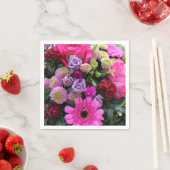 ピンクと紫の花束写真 スタンダードカクテルナプキン (インサイチュ)