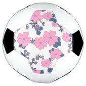 ピンクと紫の花柄 サッカーボール (回転)