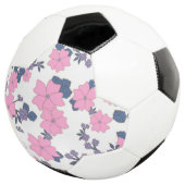 ピンクと紫の花柄 サッカーボール (3/4)