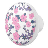 ピンクと紫の花柄 セラミックノブ (右)