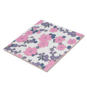 ピンクと紫の花柄 タイル (側面)