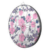 ピンクと紫の花柄 ダーツボード (正面右)