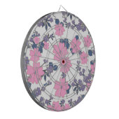 ピンクと紫の花柄 ダーツボード (正面左)