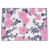 ピンクと紫の花柄 ラージペーパーバッグ (正面)