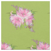 ピンクと紫の花 ファブリック (クローズアップ)