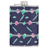 ピンクと紫の花 フラスク (正面)