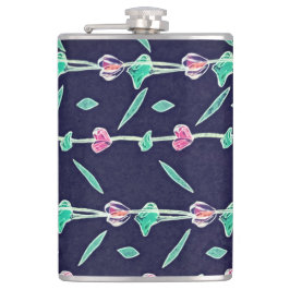 ピンクと紫の花 フラスク