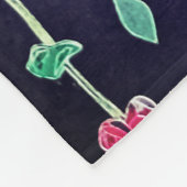 ピンクと紫の花 フリースブランケット (角)