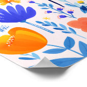 ピンクと紫の花 ポスター (角)