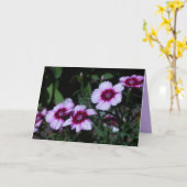 ピンクと紫の花、内空白の部、グリーティングカード カード (黄色い花)