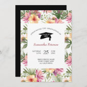 ピンクと紫の花 招待状 (正面/裏面)