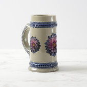 ピンクと紫の花dahliaマクロマグ ビールジョッキ (正面左)