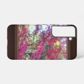 ピンクと紫の葉色 SAMSUNG GALAXYケース (裏面横)