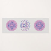 ピンクと紫の蓮の花 ヨガマット (正面(横))