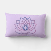 ピンクと紫の蓮の花 ランバークッション (裏面)