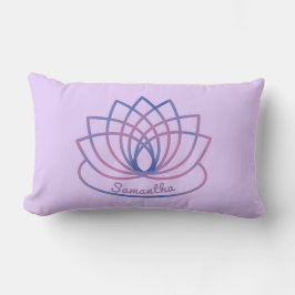 ピンクと紫の蓮の花 ランバークッション