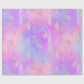 ピンクと紫の虹色のブラシストロークのパターン ラッピングペーパー (フラット)