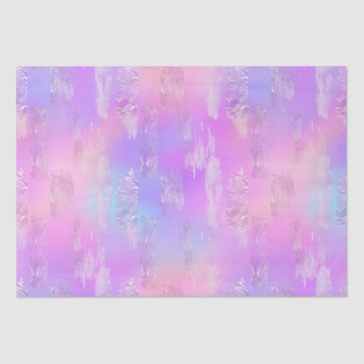 ピンクと紫の虹色のブラシストロークのパターン 薄葉紙 (正面)
