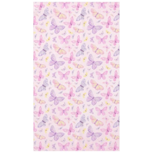 ピンクと紫の蝶のパーティーテーブルクロス テーブルクロス (正面)