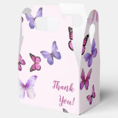 ピンクと紫の蝶の赤ちゃんシャワーありがとう フェイバーボックス (オープン)