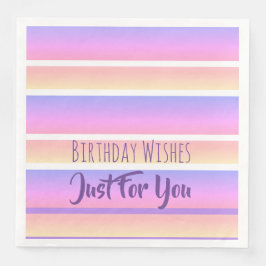 ピンクと紫の誕生日ウィッシュ紙ナプキンス