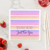 ピンクと紫の誕生日ウィッシュ紙ナプキンス (インサイチュ)