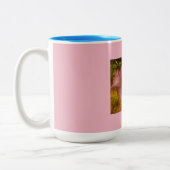 ピンクと紫の開花 ツートーンマグカップ (左)