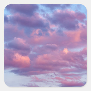 ピンクと紫の雲 スクエアシール