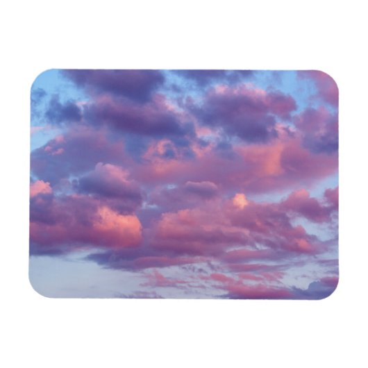 ピンクと紫の雲 マグネット (横)